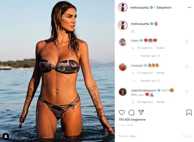 Paylaşımlarıyla olay yaratan Beşiktaş'ın yengesi, bikinili fotoğrafıyla hayranlarını büyüledi