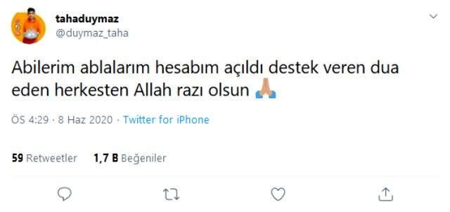 Köy evinde yaptığı yemeklerle fenomen olan Taha Duymaz'ın Instagram hesabı yeniden açıldı Köy evinde yaptığı yemeklerle fenomen olan Taha Duymaz'ın Instagram hesabı yeniden açıldı