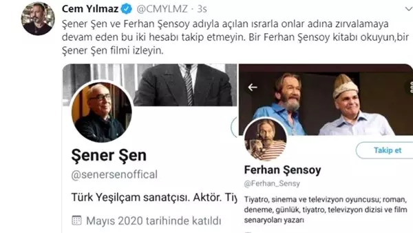 Sahte Şener Şen uyarısı