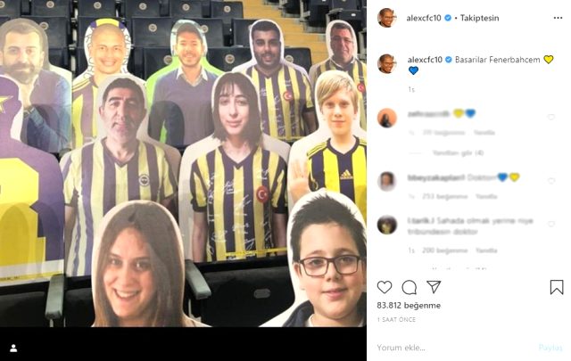 Fenerbahçe-Kayserispor maçında Alex, karton taraftar şeklinde tribünde olacak
