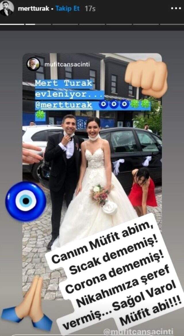 Ünlü oyuncu Mert Turak, dün Birgül Kurtçu ile evlendi