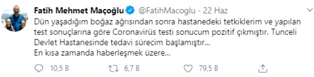 Koronavirüse yakalanan Komünist Başkan Fatih Mehmet Maçoğlu, yaşadıklarını anlattı