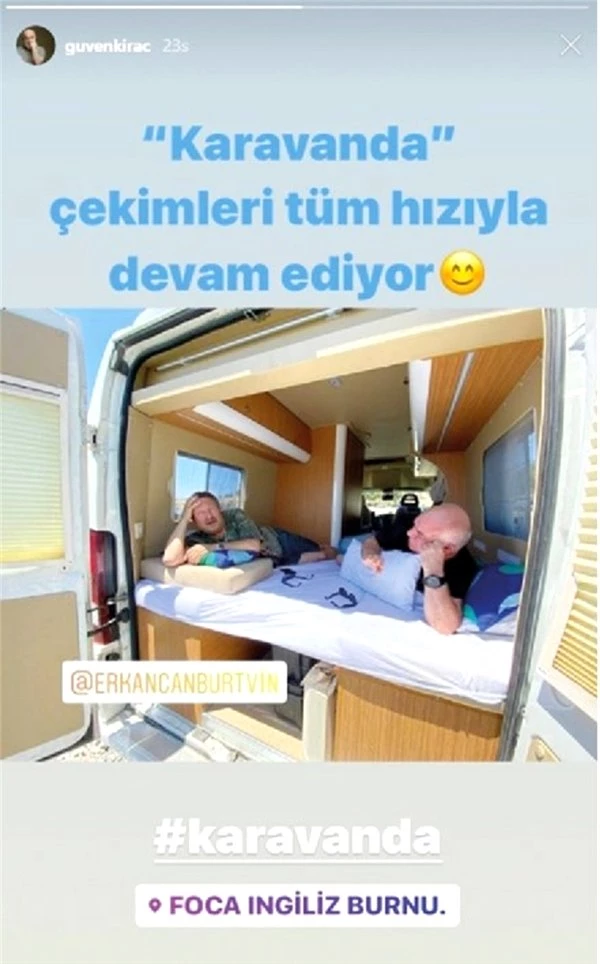 Erkan Can lie Güven Kıraç karavan tatilinde