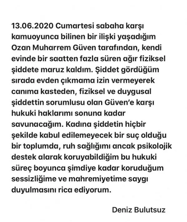  <a class='keyword-sd' href='/ozan-guven/' title='Ozan Güven'>Ozan Güven</a>'in sevgilisi Deniz Bulutsuz: Bir saatten fazla sürdü, evden çıkmama izin vermedi, canıma...