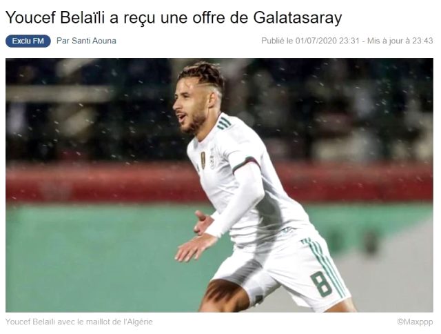 Fransız basını, G.Saray'ın Youcef Belaili'ye teklif yaptığını yazdı