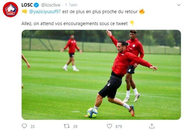 Lille, yaptığı paylaşımda Yusuf Yazıcı'yı kartala benzetti