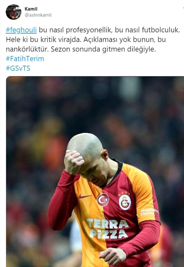 Feghouli'nin Trabzonspor maçında kırmızı kart görmesi, Galatasaray taraftarının tepkisini çekti