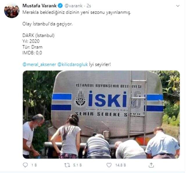 Şile'deki su kuyruğuna tepki! Bakan Varank'tan Akşener ve Kılıçdaroğlu'na gönderme Şile'deki su kuyruğuna tepki! Bakan Varank'tan Akşener ve Kılıçdaroğlu'na gönderme