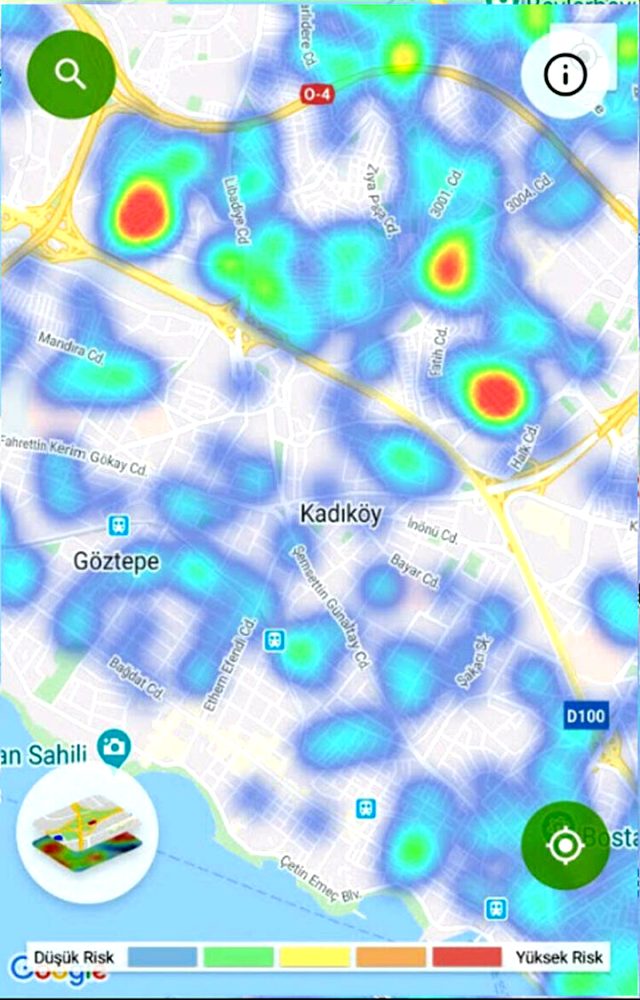 İstanbul'un koronavirüs yoğunluk haritası güncellendi