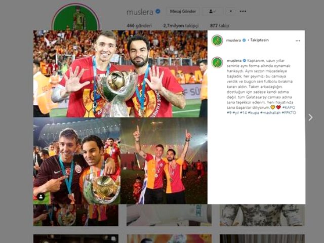 Felipe Melo'dan futbolu bırakacak olan Selçuk İnan için paylaşım: Seni seviyorum