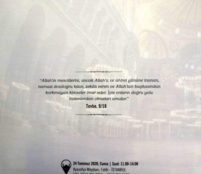 Ayasofya'da ilk cuma namazını kılacak isimlere gönderilen davetiye ortaya çıktı