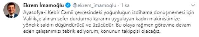 İBB Başkanı Ekrem İmamoğlu, kadın makiniste yapılan saldırının görüntülerini paylaştı İBB Başkanı Ekrem İmamoğlu, kadın makiniste yapılan saldırının görüntülerini paylaştı