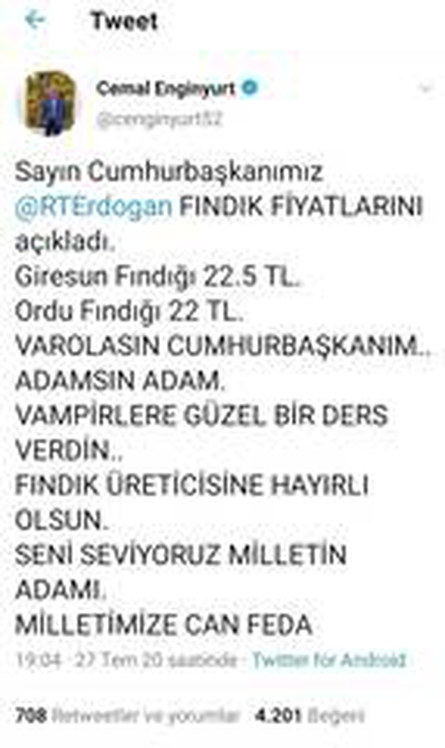 Ordulu üreticiler, Erdoğan'ın açıkladığı fındık fiyatlarından oldukça memnun Ordulu üreticiler, Erdoğan'ın açıkladığı fındık fiyatlarından oldukça memnun