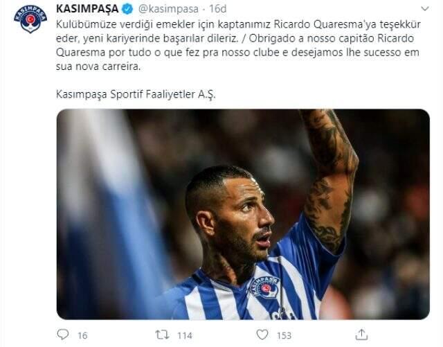 Kasımpaşa, Ricardo Quaresma ile yollarını ayırdı