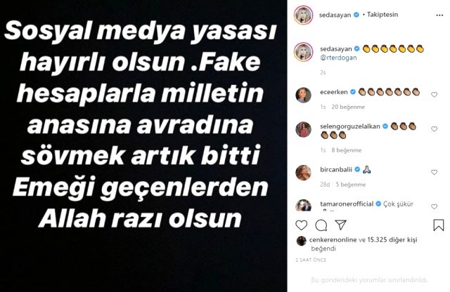 Seda Sayan, sosyal medya yasasının ardından Erdoğan'a teşekkür etti