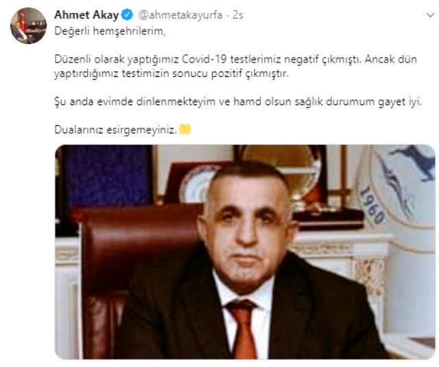 Ayasofya Camii'nin açılışına katılan AK Parti Milletvekili Ahmet Akay, koronavirüse yakalandı