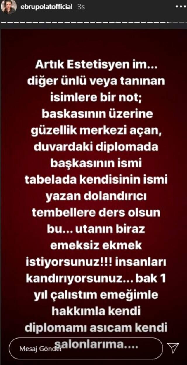 Eğitim alarak estetisyen olan Ebru Polat, ünlü isimleri hedef aldı: Utanın biraz