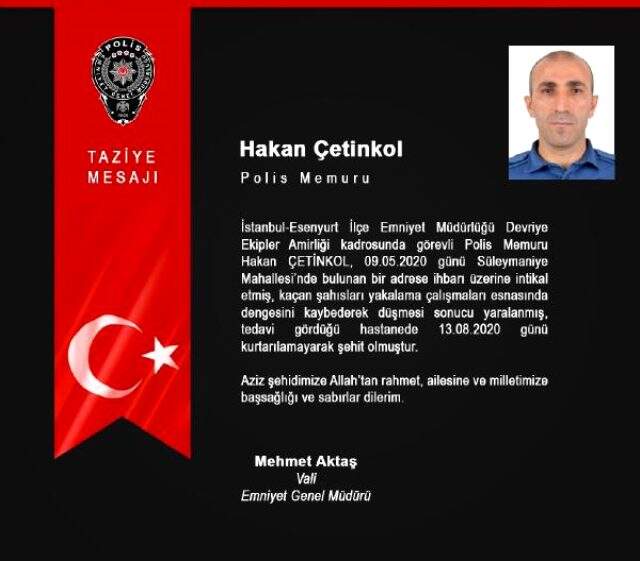 Kovalamacada Esenyurt'ta yüksekten düşen polis memuru şehit oldu (2)