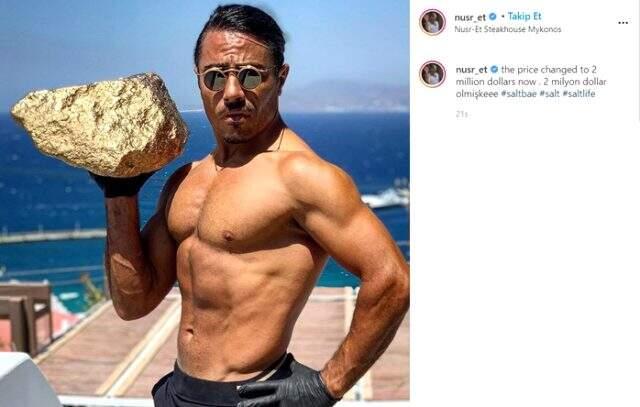 Nusret'in taşına ilgi çok ama almak isteyen yok! Bu kez de altınla boyadı, fiyatı 2'ye katladı