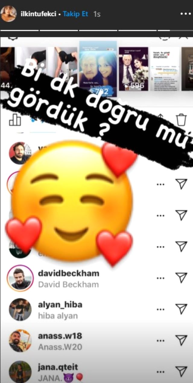 David Beckham, Türk oyuncu İlkin Tüfekçi'nin Instagram paylaşımını izledi