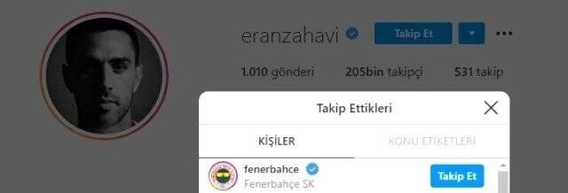Fenerbahçe'nin gündemindeki Zahavi, sarı lacivertlileri takip etmeye başladı