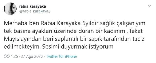 Hasta bakıcının taciz mesajları ve müstehcen videolarına maruz kalan hemşire, sosyal medyadan isyan etti