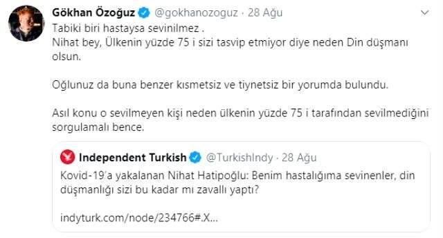 Nihat Hatipoğlu'nun paylaşımının altına yapılan yorum Athena Gökhan'ı mahçup edecek