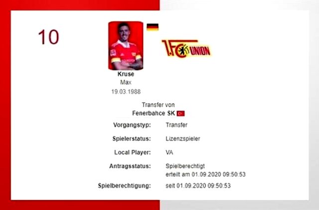 Fenerbahçe'yle davalık olan Max Kruse'nin Union Berlin'de lisansı çıktı
