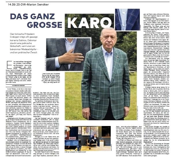 Cumhurbaşkanı Erdoğan'ın ekose desenli ceketleri Alman gazetesine haber oldu