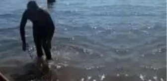 Tatil için gittiği Fethiye'de zıpkınla 35 kilo, 165 santimetre boyunda akya balığı yakaladı
