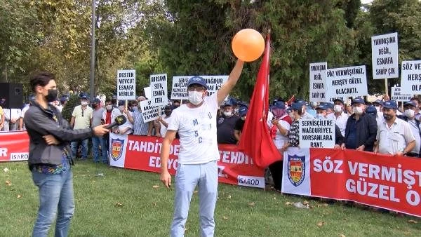 İBB önünde eylem yapan servisçiler ile polis ekipleri arasında arbede!