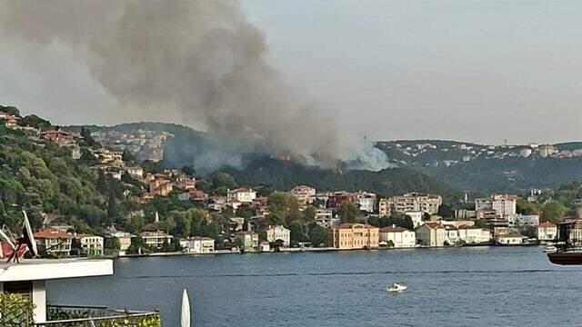 İstanbul'da yerleşim yerlerine yakın iki noktada orman yangını İstanbul'da yerleşim yerlerine yakın iki noktada orman yangını