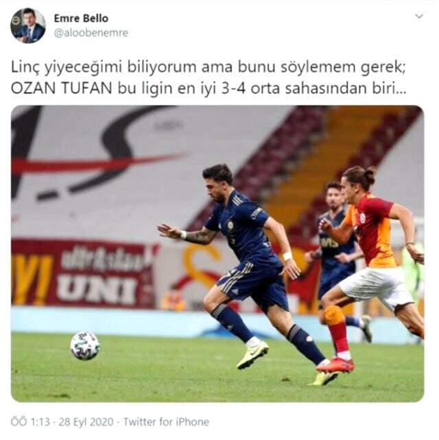 Ozan Tufan'ın Galatasaray derbisinde gösterdiği performans, sosyal medyada en çok konuşulan konulardan oldu