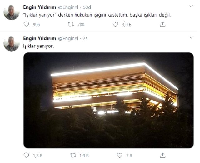 Ankara'yı ayakalndıran olay! AYM üyesinin 'ışıklar yanıyor' tweetin tepki yağıyor
