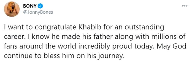 Emekli olan Khabib Nurmagomedov'a ünlü sporculardan tebrik mesajı yağdı