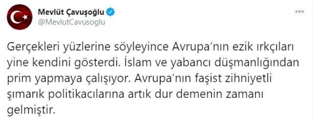 Son Dakika! Çavuşoğlu'ndan Hollandalı parlamenter Wilders'ın skandal paylaşımına tepki: Avrupa'nın ezik ırkçıları yine kendini gösterdi