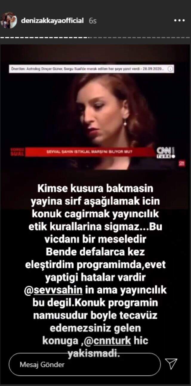 Sorulara yanıt veremeyince yayını terk eden Şevval Şahin'e ünlü isimlerden destek geldi