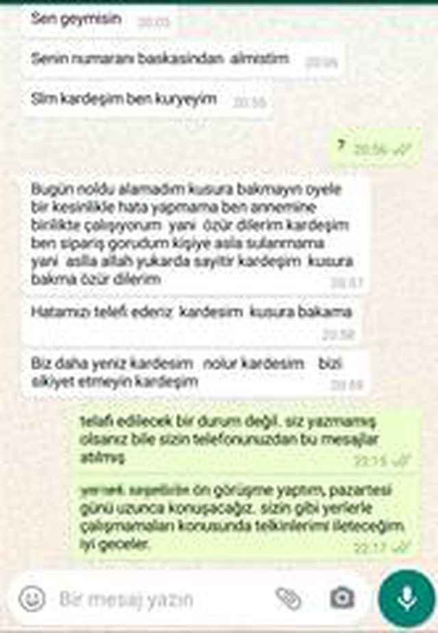 Yemek siparişi verdi, hemcinsi tarafından mesajla tacize uğradı Yemek siparişi verdi, hemcinsi tarafından mesajla tacize uğradı