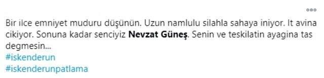 Hatay'daki patlama sonrası İskenderun Emniyet Müdürü uzun namlulu silahla sokağa inip terörist peşine düştü