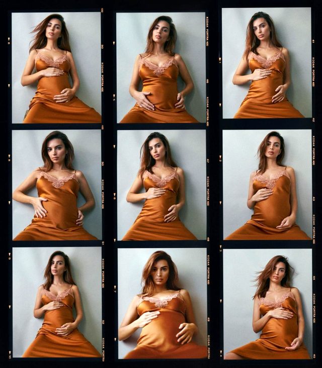 Ünlü model Emily Ratajkowski çırılçıplak hamilelik pozu verdi