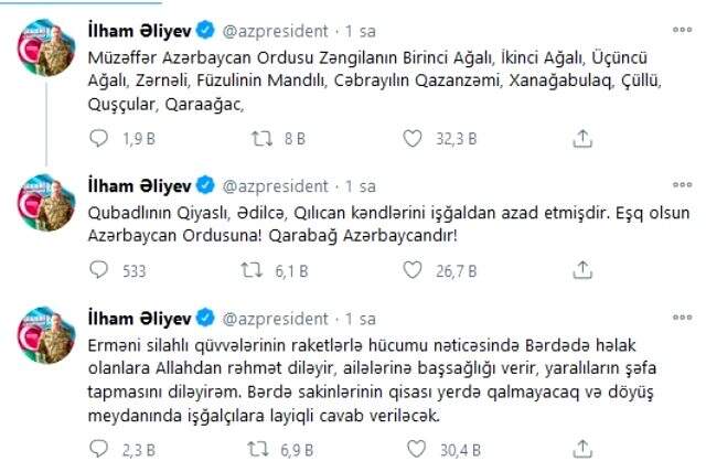 Azerbaycan ordusu 13 köyü daha Ermenistan'ın işgalinden kurtardı! Aliyev, Berde için intikam yemini etti Azerbaycan ordusu 13 köyü daha Ermenistan'ın işgalinden kurtardı! Aliyev, Berde için intikam yemini etti
