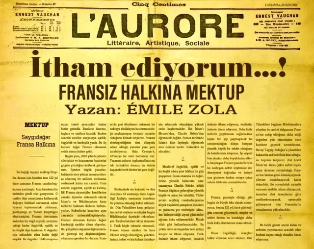 İletişim Başkanı Altun, Emile Zola'nın 122 yıllık mektubu ile Fransızlara seslendi