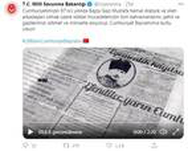 MSB: '29 Ekim Cumhuriyet Bayramımız kutlu olsun'