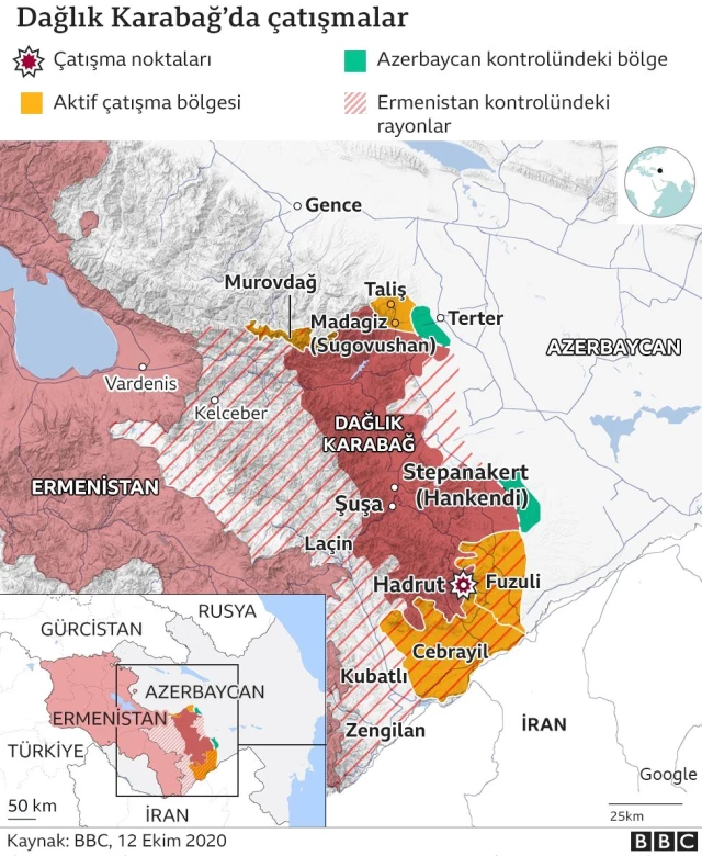 Dağlık Karabağ lideri Harutyunyan: Azerbaycan güçleri tarihi Şuşa kentinden sadece 5 kilometre uzakta