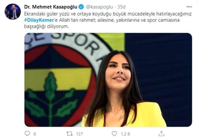 Hayatını kaybeden Dilay Kemer için spor ve medya dünyasından birçok isim başsağlığı mesajı paylaştı