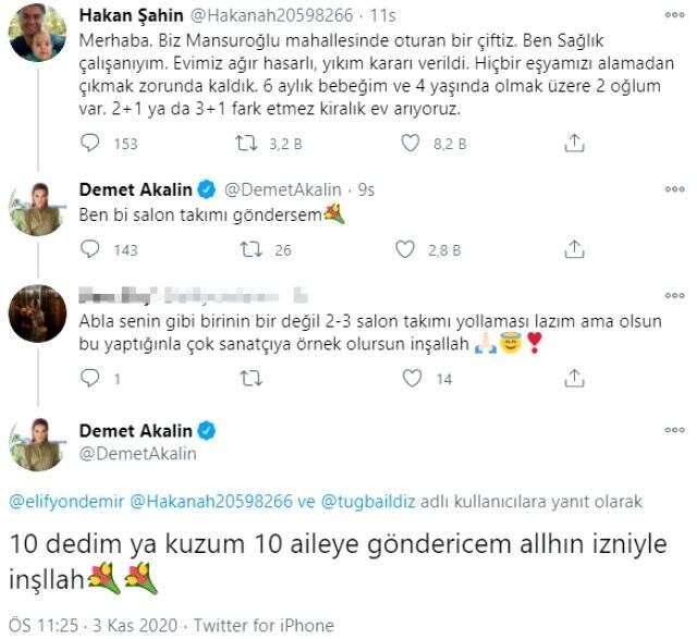 Demet Akalın, İzmir'deki depremzedelere yardım eli uzattı