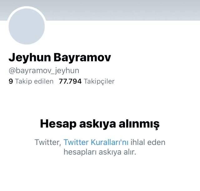 Azerbaycan Dışişleri Bakanı Ceyhun Bayramov'un Twitter hesabı kapatıldı