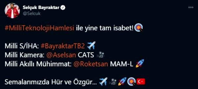 Bayraktar TB2 SİHA milli kamera ilk test atışını başarıyla gerçekleştirdi