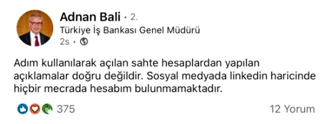 Hazine ve Maliye Bakanlığı için adı geçen Adnan Bali, iddiaları yalanladı