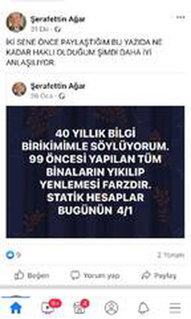 İzmir'deki depremde yıkılan binanın müteahhidi, Elazığ depremi sonrası 'Mezarda oturuyoruz' yazmış